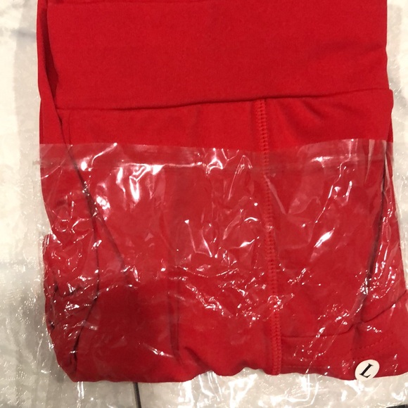 Leggings Burgundy/Red Mid Waist Skinny w/ Side Pockets Size M - Picture 8 of 10